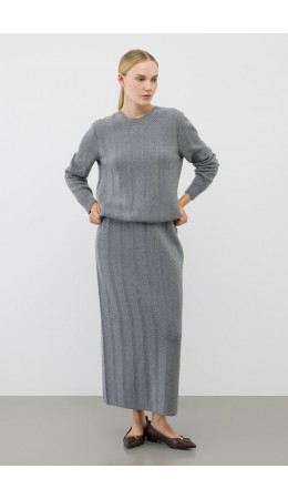 ЕВ 751/ш/серый меланж юбка