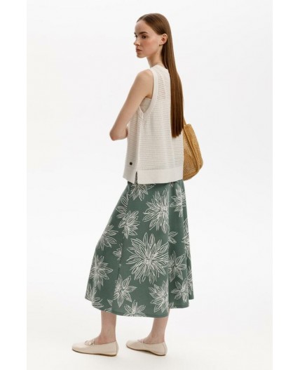 ЕВТ 7029/зеленый,крупные астры юбка