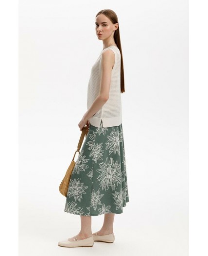 ЕВТ 7029/зеленый,крупные астры юбка