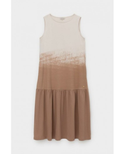 ЕВТ 5081/светлый беж,охра коричневая платье