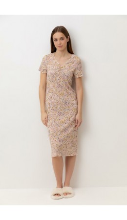 Е 10062/матовый беж,цветочное настроение сорочка ночная