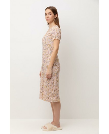 Е 10062/матовый беж,цветочное настроение сорочка ночная