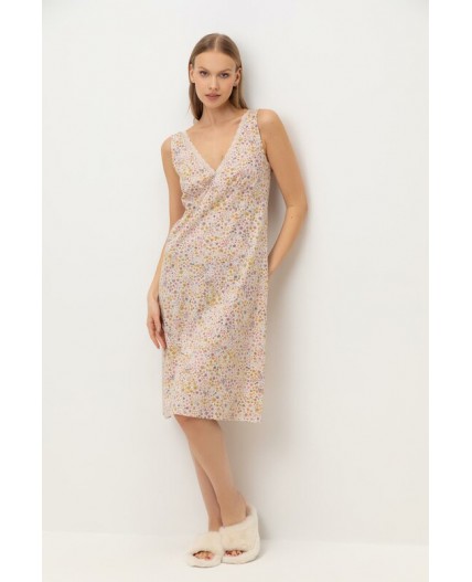 Е 10064/матовый беж,цветочное настроение сорочка ночная