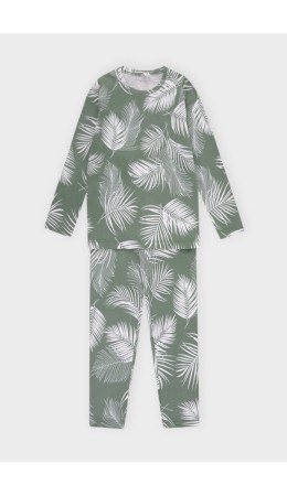 КП 1622/весенний зеленый,пальмовые листья пижама