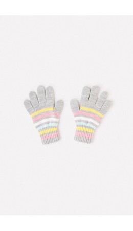 КВ 10000/22ш/св.серый меланж,розовый перчатки