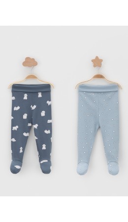 К 400220-2уп/серо-голубой Н100,синий Н052.3 набор ползунки