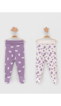 К 400220-2уп/молочный Н085.2,фиолетовый Н052.2 набор ползунки