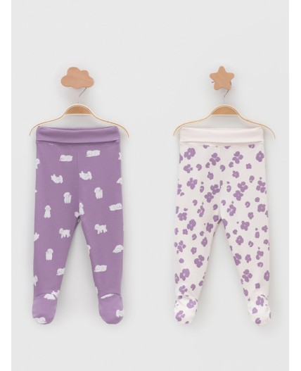 К 400220-2уп/молочный Н085.2,фиолетовый Н052.2 набор ползунки