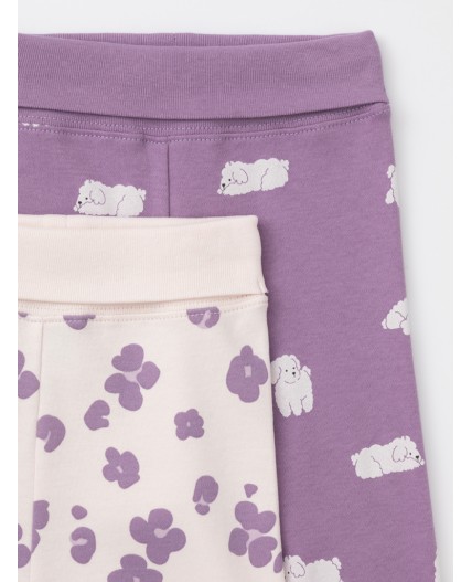 К 400220-2уп/молочный Н085.2,фиолетовый Н052.2 набор ползунки