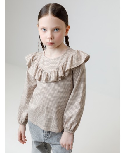 КР 302177/бежевый,гусиная лапка к625 блузка