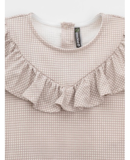 КР 302177/бежевый,гусиная лапка к625 блузка