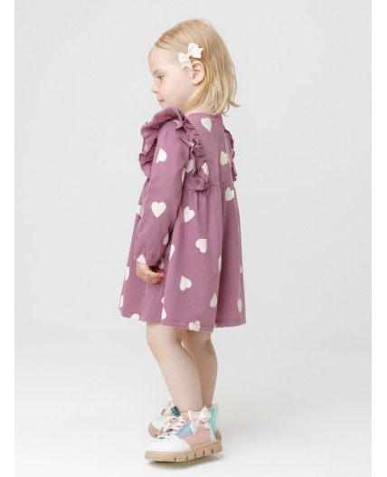 КР 5944/темная орхидея,сердечки к589 платье