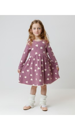 КР 5836/темная орхидея,сердечки к591 платье