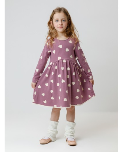 КР 5836/темная орхидея,сердечки к591 платье
