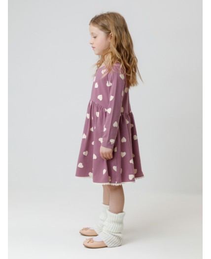 КР 5836/темная орхидея,сердечки к591 платье