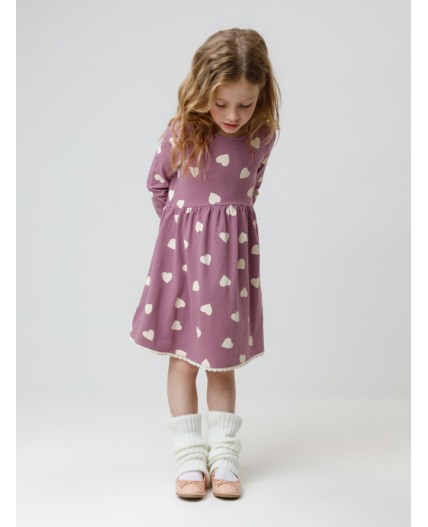 КР 5836/темная орхидея,сердечки к591 платье