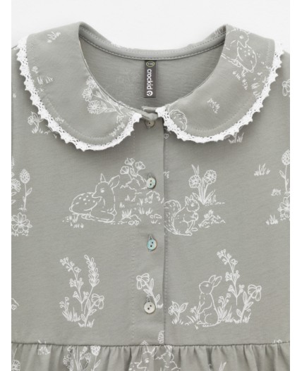 КР 5932/лесной туман,обитатели леса к581 платье