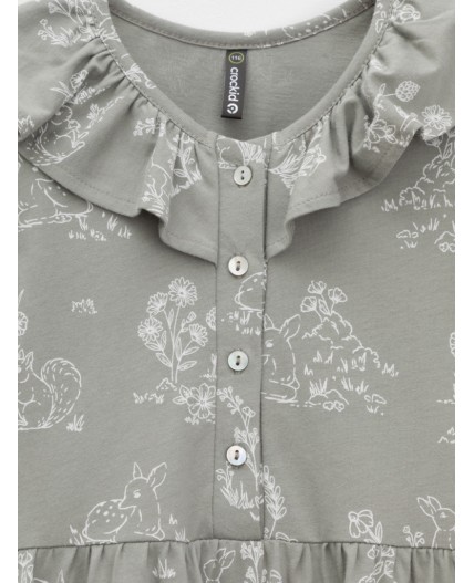 КР 5897/лесной туман,обитатели леса к581 платье