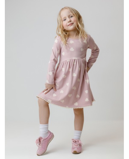 КР 5836/розовый лед,сердечки к599 платье