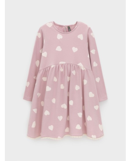 КР 5836/розовый лед,сердечки к599 платье