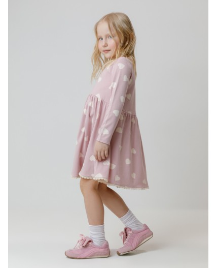 КР 5836/розовый лед,сердечки к599 платье