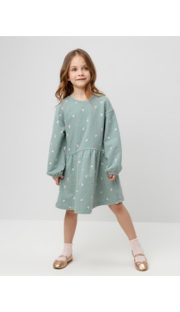 КР 5922/голубой прибой,мини розочки платье