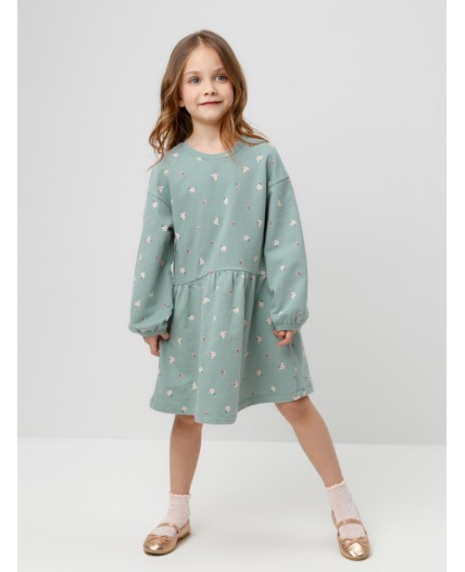 КР 5922/голубой прибой,мини розочки платье