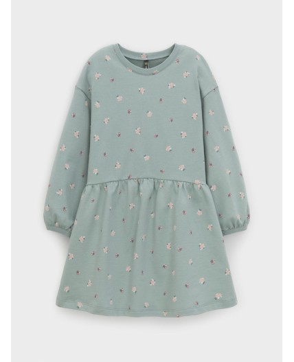 КР 5922/голубой прибой,мини розочки платье