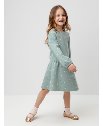 КР 5922/голубой прибой,мини розочки платье