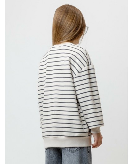 КР 302873/молочный,тем.серый,полоска к623 джемпер (свитшот)