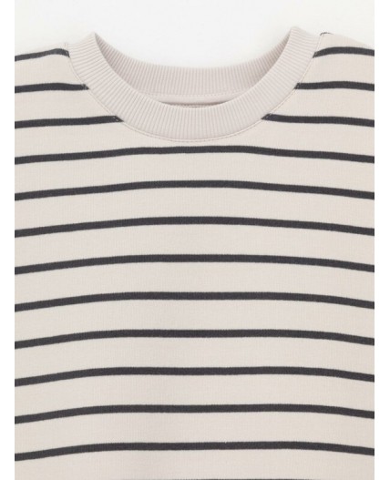 КР 302873/молочный,тем.серый,полоска к623 джемпер (свитшот)