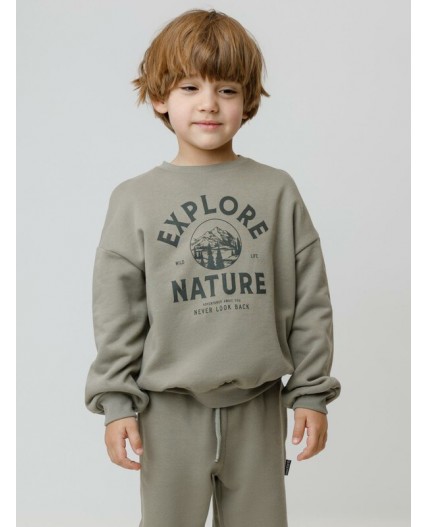 КР 302782/темно-оливковый к652 джемпер (свитшот)