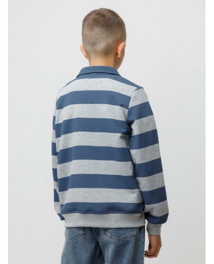 КР 302795/серый меланж,синий,полоска к618 джемпер (свитшот)