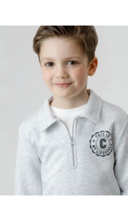 КР 302798/св.серый меланж к632 джемпер (свитшот)