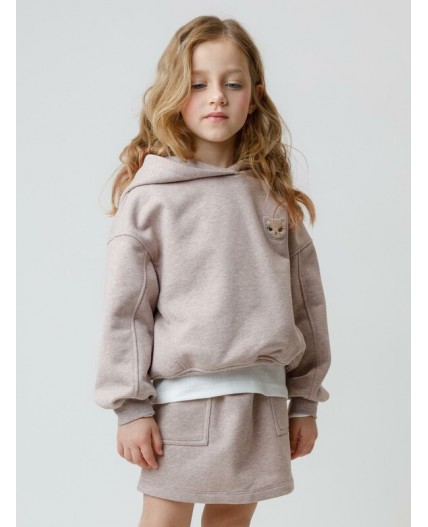 КР 302811/кофейный меланж к575 джемпер (худи)