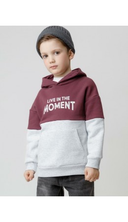 КР 302214/коричневый,св.серый меланж к632 джемпер (худи)