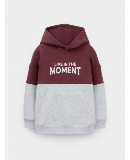 КР 302214/коричневый,св.серый меланж к632 джемпер (худи)