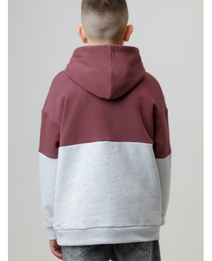 КР 302214/коричневый,св.серый меланж к634 джемпер (худи)