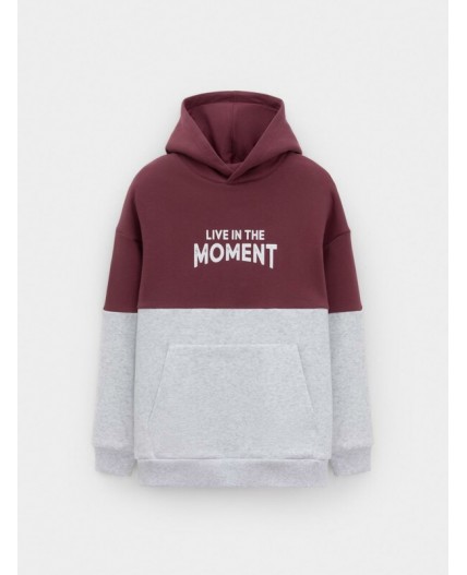 КР 302214/коричневый,св.серый меланж к634 джемпер (худи)