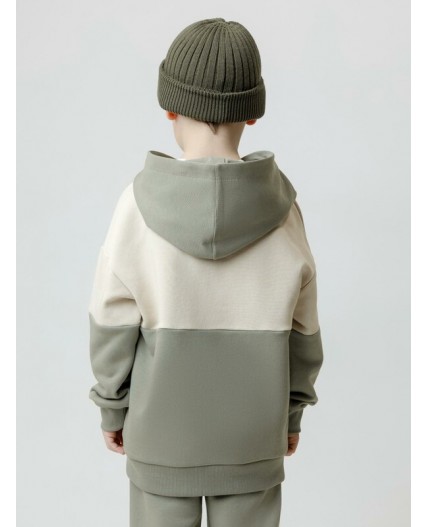 КР 302916/бежевый,хаки к642 джемпер (худи)