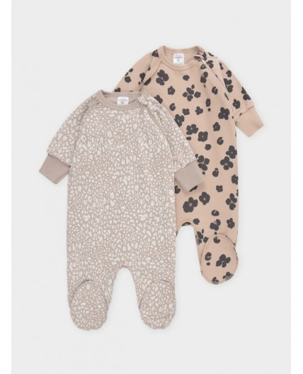 К 6444-2уп/тем.бежевый Н096,бежевый Н085.1 набор комбинезон (слип)