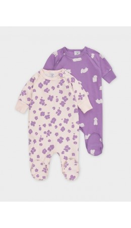 К 6444-2уп/молочный Н085.2,фиолетовый 3612 набор комбинезон (слип)