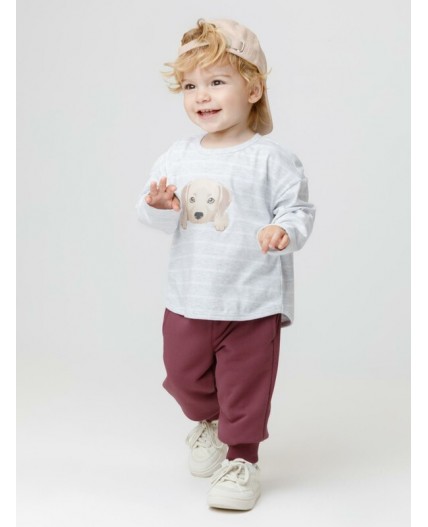 КР 302908/св.серый меланж,полоска к630 лонгслив (футболка дл.рукав)