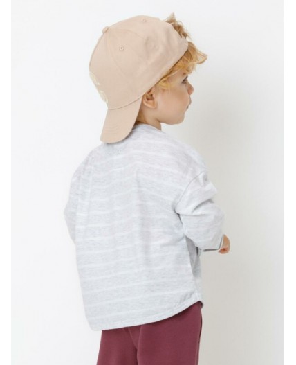 КР 302908/св.серый меланж,полоска к630 лонгслив (футболка дл.рукав)