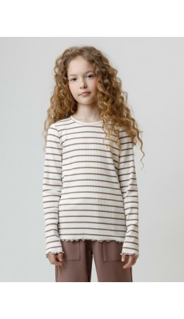 КР 302820/сахар,капучино,полоска к633 лонгслив (футболка дл.рукав)