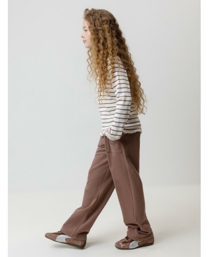 КР 302820/сахар,капучино,полоска к633 лонгслив (футболка дл.рукав)