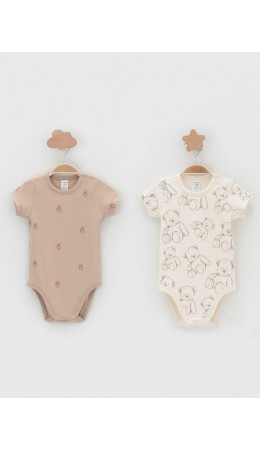 К 6073-2уп/молочный 0809,бежевый Н064 набор полукомбинезон (боди)