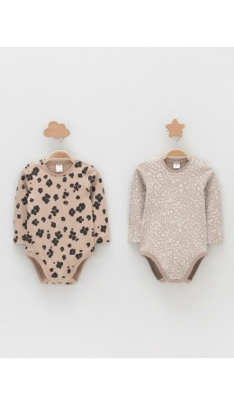 К 6087-2уп/тем.бежевый Н096,бежевый Н085.1 набор полукомбинезон (боди)