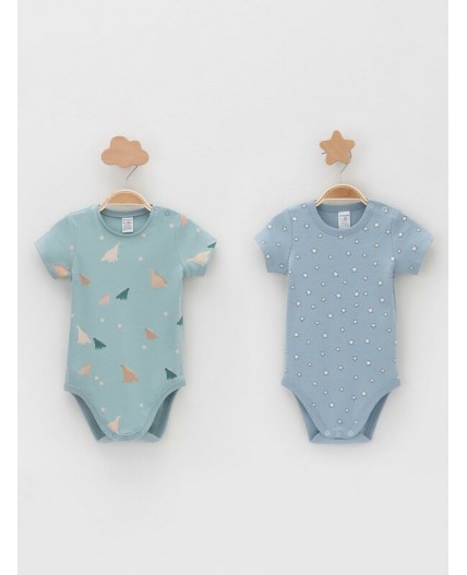 К 6073-2уп/серо-голубой Н100,Н101 набор полукомбинезон (боди)