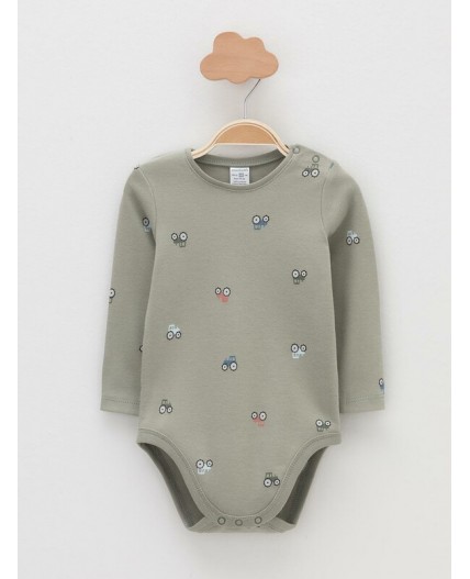 К 6087-2уп/хаки Н031.1,молочный Н103 набор полукомбинезон (боди)